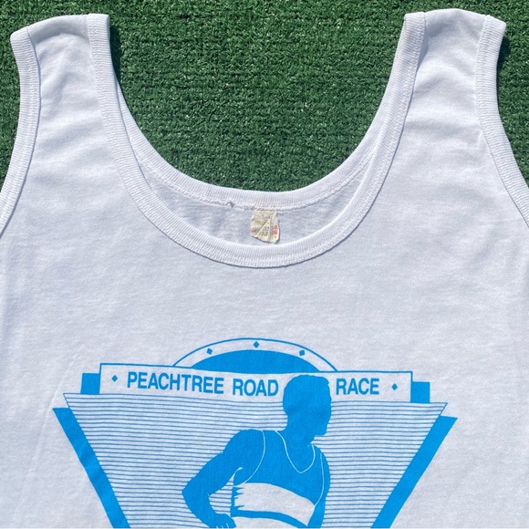 VTG 80’s Peachtree Road Race Blue Cross Tank Top Men’s SZ Small Single Stitch - Picture 3 of 9